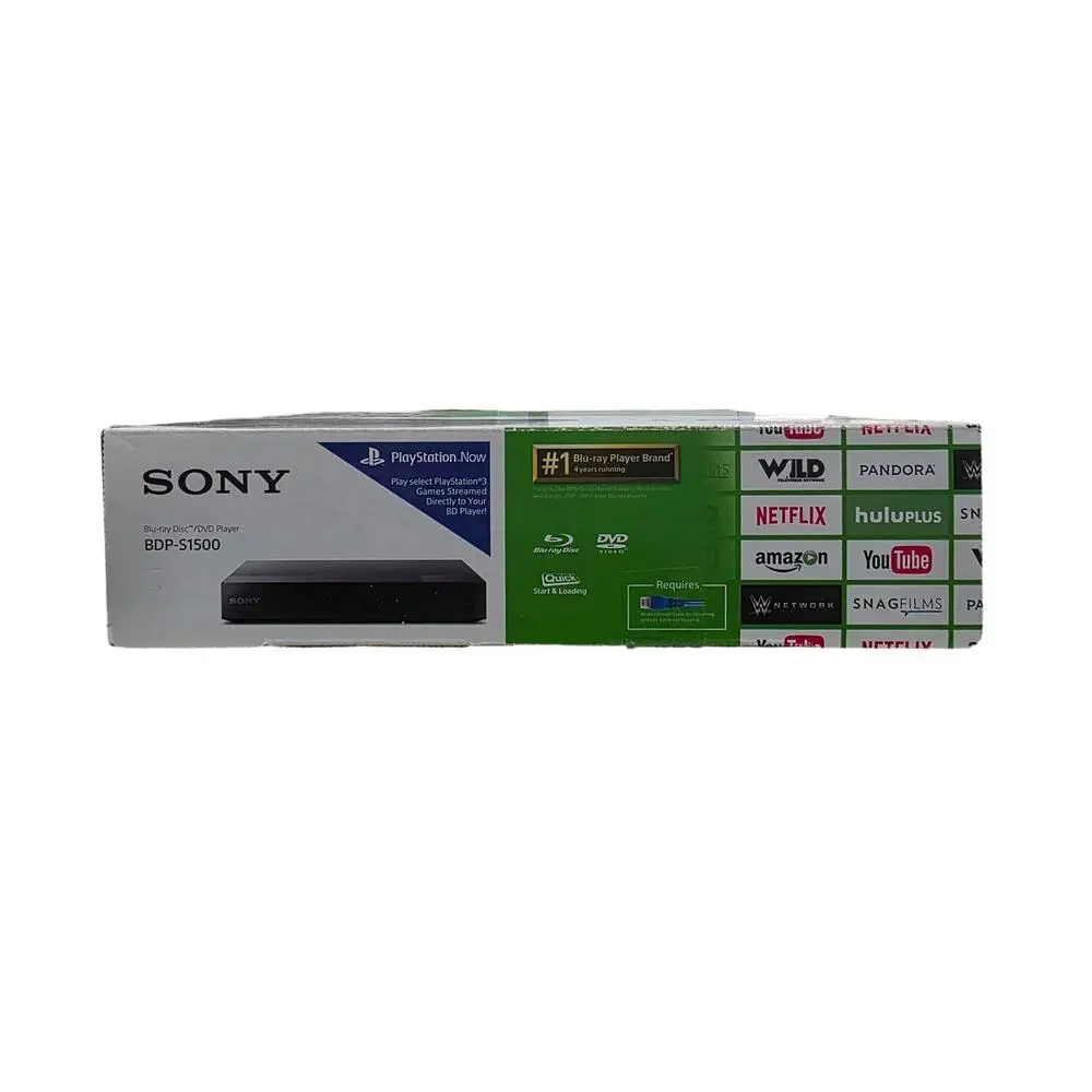 SONY BDP-S1500 Blu-Ray DVD Player Black HD 1080p TRILUMINOUS Smart Apps Wired